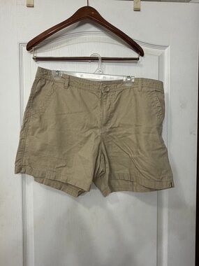 Bandolino Jamie Linen Blend Shorts in beige khaki size 16